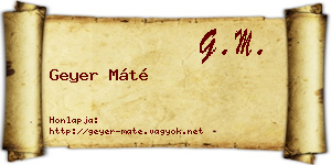 Geyer Máté névjegykártya